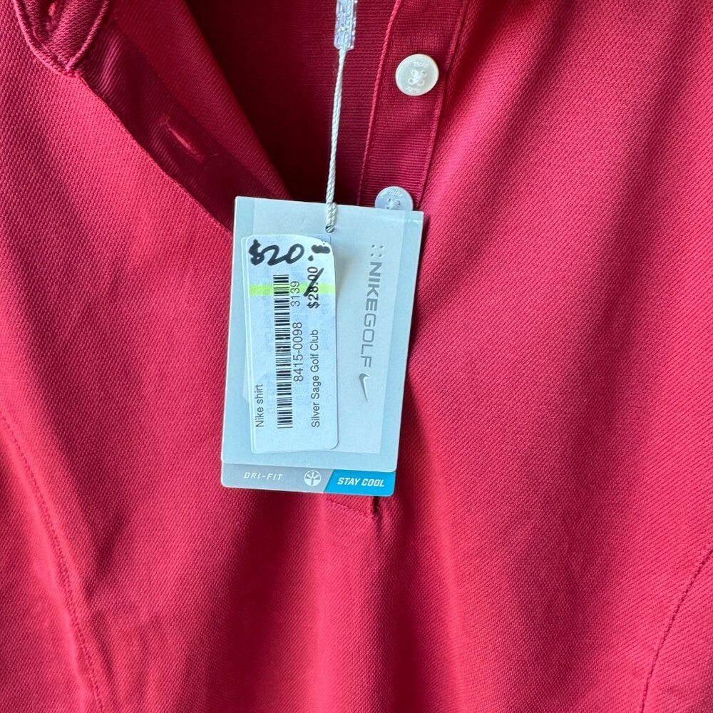 NWT Nike Red Short Sleeve Polo Tee - Picture 4 of 7
